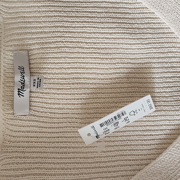 NWT Madewell flare sleeve v neck sweater size XXS in ivory color - Picture 9 of 9